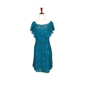 Anthropologie Moulinette Soeurs Flutter Sleeve Scrollwork Over Slip Dress #872